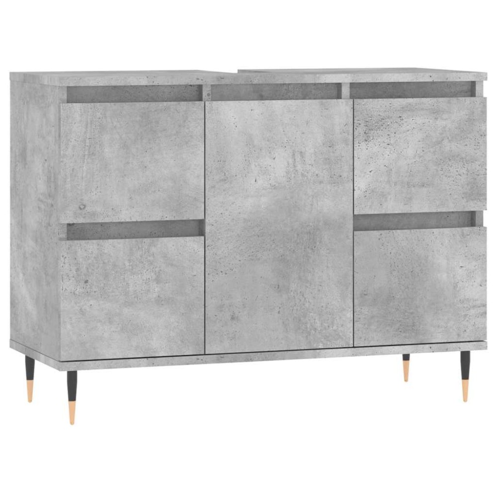 vidaXL Dulap pentru baie, gri beton, 80x33x60 cm, lemn compozit