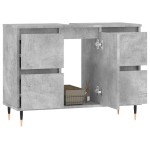 vidaXL Dulap pentru baie, gri beton, 80x33x60 cm, lemn compozit vidaXL Dulap pentru baie, gri beton, 80x33x60 cm, lemn compozit