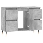 vidaXL Dulap pentru baie, gri beton, 80x33x60 cm, lemn compozit vidaXL Dulap pentru baie, gri beton, 80x33x60 cm, lemn compozit