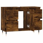 vidaXL Dulap pentru baie, stejar fumuriu, 80x33x60 cm, lemn compozit vidaXL Dulap pentru baie, stejar fumuriu, 80x33x60 cm, lemn compozit