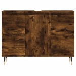 vidaXL Dulap pentru baie, stejar fumuriu, 80x33x60 cm, lemn compozit vidaXL Dulap pentru baie, stejar fumuriu, 80x33x60 cm, lemn compozit