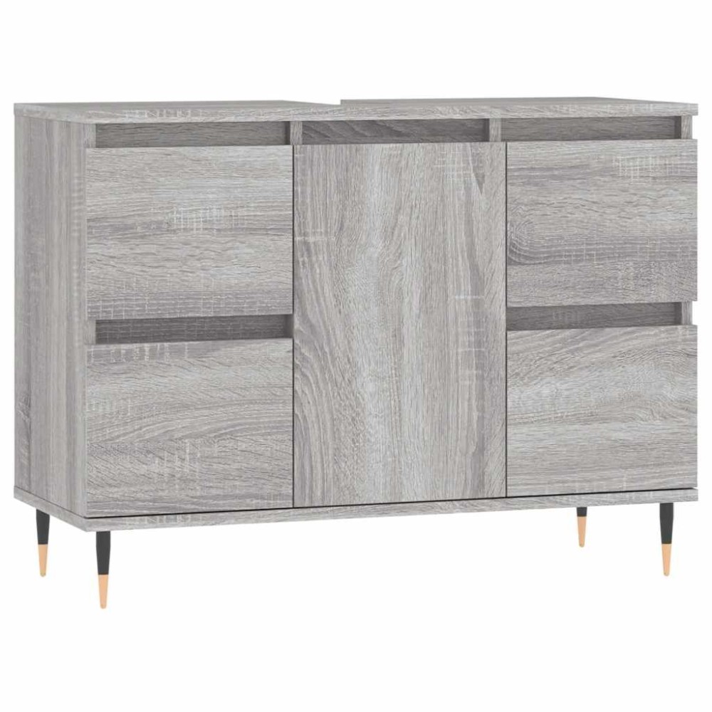 vidaXL Dulap pentru baie, gri sonoma, 80x33x60 cm, lemn compozit