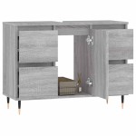 vidaXL Dulap pentru baie, gri sonoma, 80x33x60 cm, lemn compozit vidaXL Dulap pentru baie, gri sonoma, 80x33x60 cm, lemn compozit