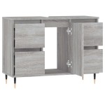 vidaXL Dulap pentru baie, gri sonoma, 80x33x60 cm, lemn compozit vidaXL Dulap pentru baie, gri sonoma, 80x33x60 cm, lemn compozit