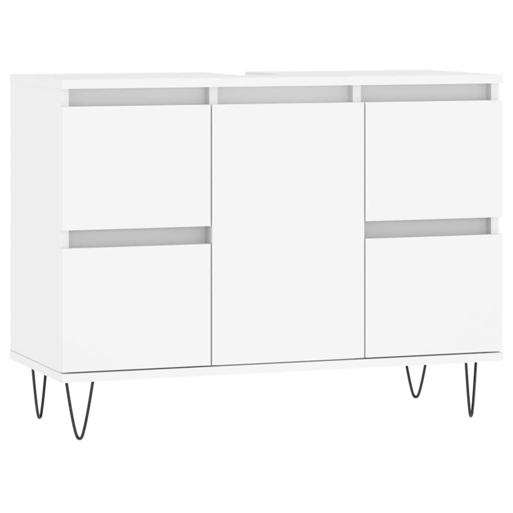 vidaXL Dulap pentru baie, alb, 80x33x60 cm, lemn compozit