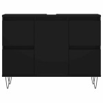vidaXL Dulap pentru baie, negru, 80x33x60 cm, lemn compozit vidaXL Dulap pentru baie, negru, 80x33x60 cm, lemn compozit