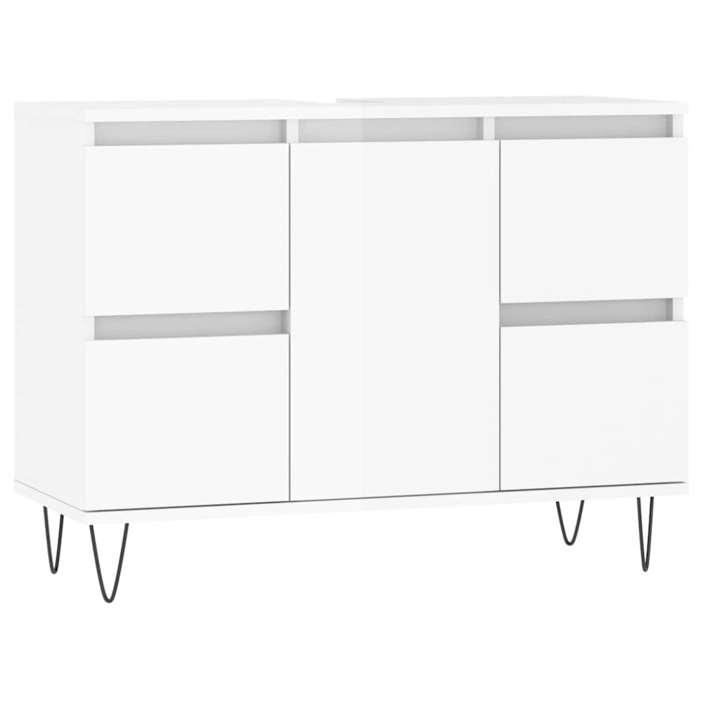 vidaXL Dulap pentru baie, alb extralucios, 80x33x60 cm, lemn compozit