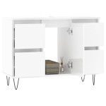 vidaXL Dulap pentru baie, alb extralucios, 80x33x60 cm, lemn compozit vidaXL Dulap pentru baie, alb extralucios, 80x33x60 cm, lemn compozit