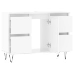 vidaXL Dulap pentru baie, alb extralucios, 80x33x60 cm, lemn compozit vidaXL Dulap pentru baie, alb extralucios, 80x33x60 cm, lemn compozit