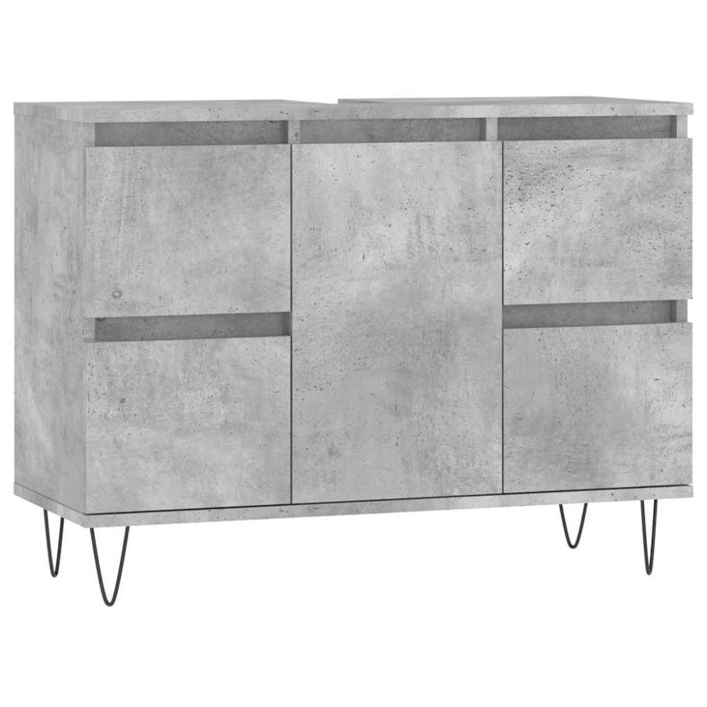 vidaXL Dulap pentru baie, gri beton, 80x33x60 cm, lemn compozit