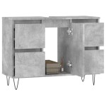vidaXL Dulap pentru baie, gri beton, 80x33x60 cm, lemn compozit vidaXL Dulap pentru baie, gri beton, 80x33x60 cm, lemn compozit