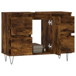 vidaXL Dulap pentru baie, stejar fumuriu, 80x33x60 cm, lemn compozit vidaXL Dulap pentru baie, stejar fumuriu, 80x33x60 cm, lemn compozit