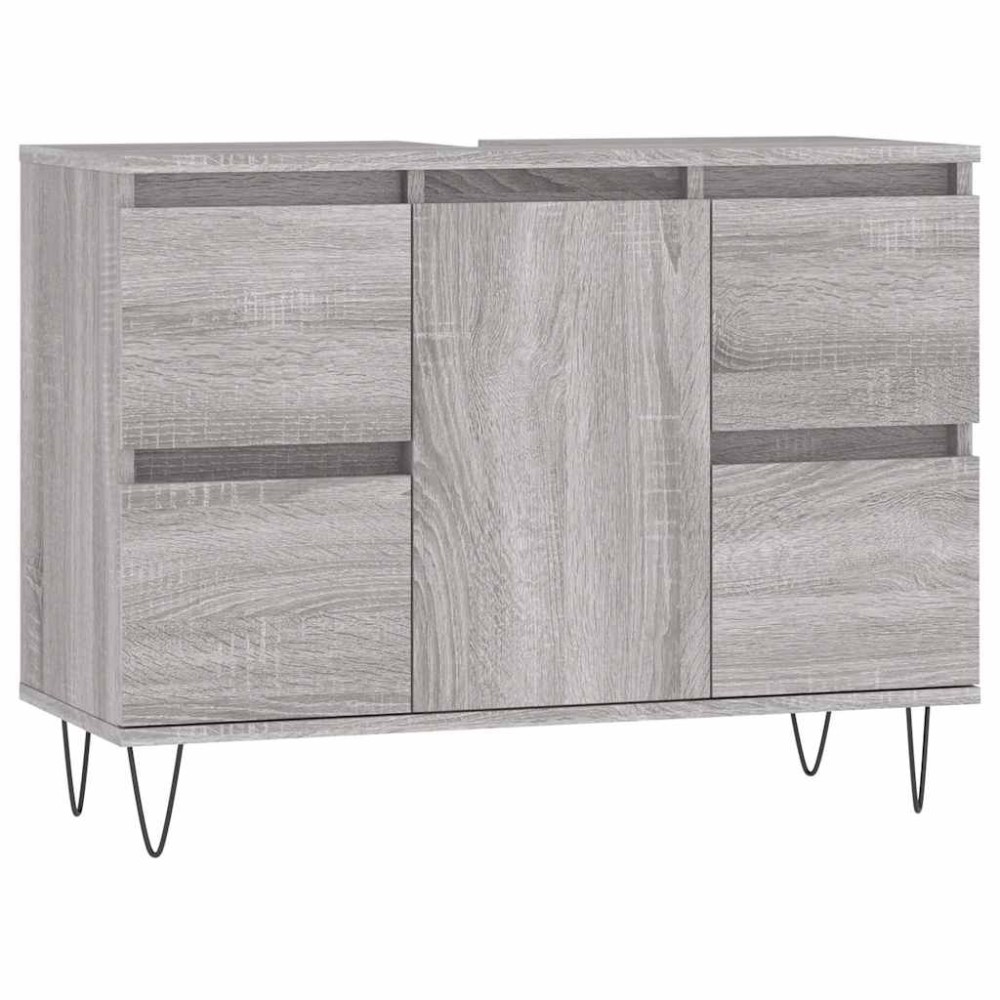 vidaXL Dulap pentru baie, gri sonoma, 80x33x60 cm, lemn compozit