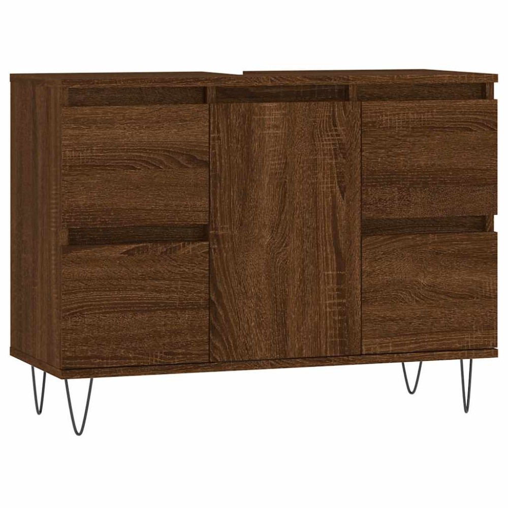 vidaXL Dulap pentru baie, stejar maro, 80x33x60 cm, lemn compozit
