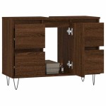 vidaXL Dulap pentru baie, stejar maro, 80x33x60 cm, lemn compozit vidaXL Dulap pentru baie, stejar maro, 80x33x60 cm, lemn compozit