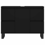 vidaXL Dulap pentru baie, negru, 80x33x60 cm, lemn compozit vidaXL Dulap pentru baie, negru, 80x33x60 cm, lemn compozit