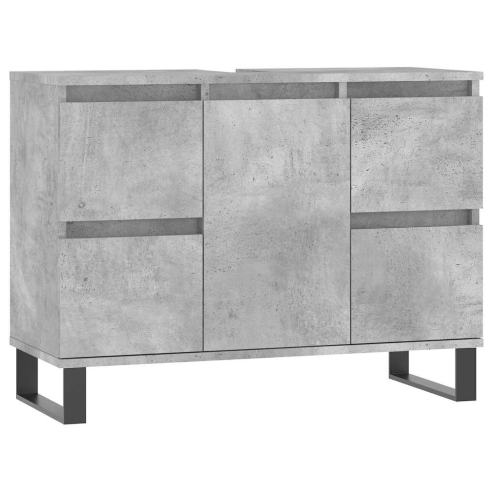 vidaXL Dulap pentru baie, gri beton, 80x33x60 cm, lemn compozit