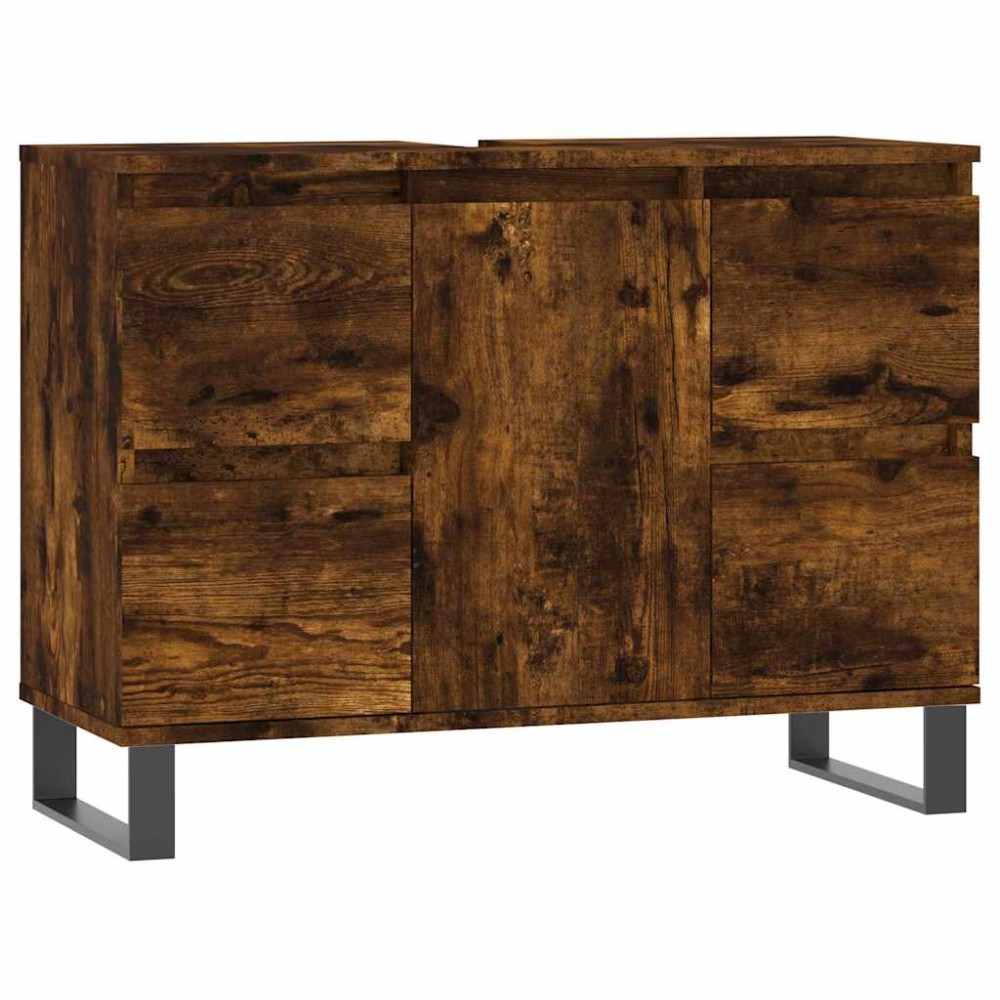 vidaXL Dulap pentru baie, stejar fumuriu, 80x33x60 cm, lemn compozit