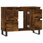 vidaXL Dulap pentru baie, stejar fumuriu, 80x33x60 cm, lemn compozit vidaXL Dulap pentru baie, stejar fumuriu, 80x33x60 cm, lemn compozit