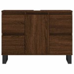 vidaXL Dulap pentru baie, stejar maro, 80x33x60 cm, lemn compozit vidaXL Dulap pentru baie, stejar maro, 80x33x60 cm, lemn compozit