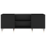 vidaXL Comodă discuri, negru, 121x38x48 cm, lemn prelucrat
