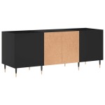 vidaXL Comodă discuri, negru, 121x38x48 cm, lemn prelucrat