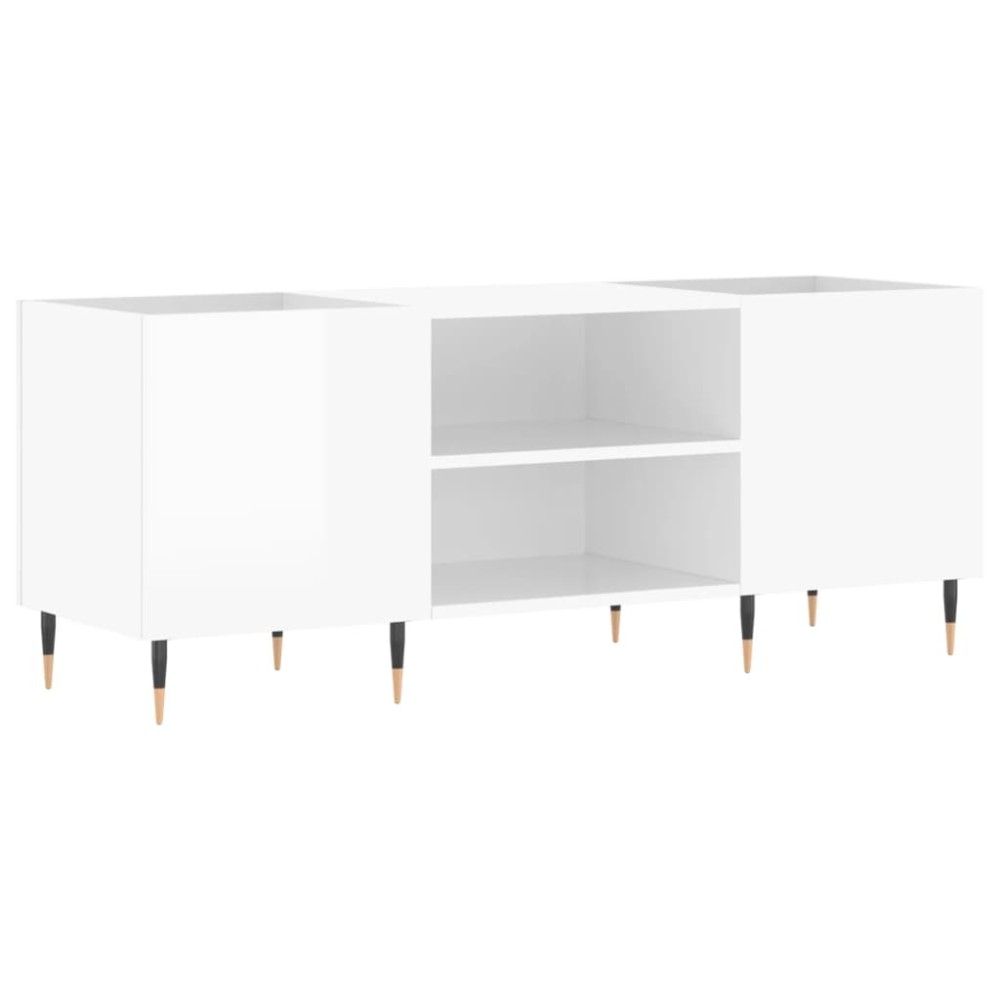 vidaXL Dulapuri pentru discuri alb lucios 121x38x48 cm, lemn prelucrat