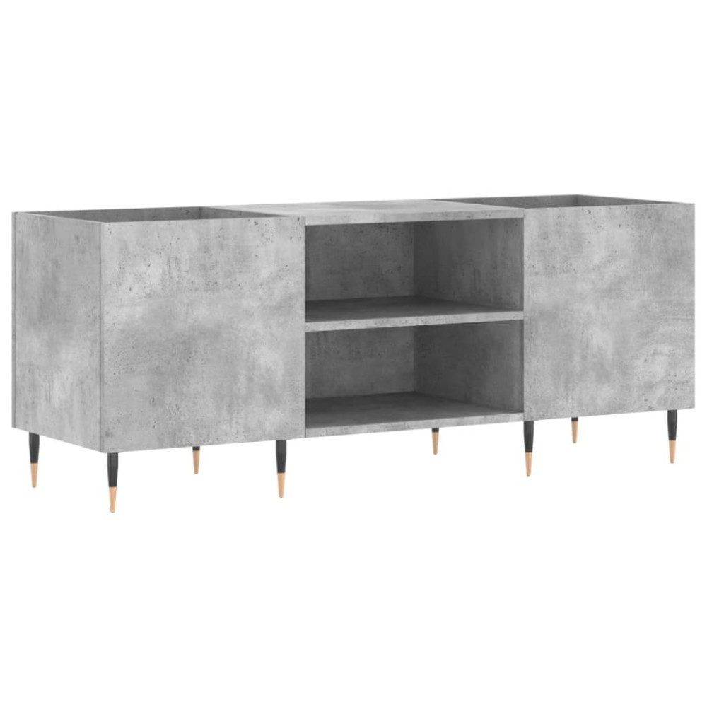 vidaXL Dulap pentru discuri gri beton, 121x38x48 cm, lemn prelucrat
