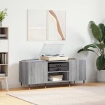 vidaXL Dulap pentru discuri gri sonoma, 121x38x48 cm, lemn prelucrat vidaXL Dulap pentru discuri gri sonoma, 121x38x48 cm, lemn prelucrat