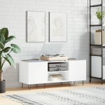 vidaXL Comodă discuri, alb, 121x38x48 cm, lemn prelucrat vidaXL Comodă discuri, alb, 121x38x48 cm, lemn prelucrat