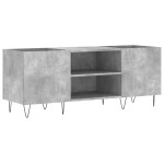 vidaXL Dulap pentru discuri gri beton, 121x38x48 cm, lemn prelucrat