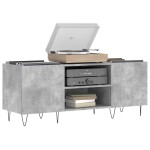 vidaXL Dulap pentru discuri gri beton, 121x38x48 cm, lemn prelucrat