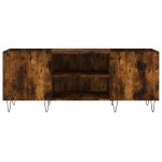 vidaXL Dulap pentru discuri stejar afumat 121x38x48 cm, lemn prelucrat