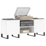 vidaXL Comodă discuri, alb, 121x38x48 cm, lemn prelucrat vidaXL Comodă discuri, alb, 121x38x48 cm, lemn prelucrat