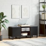 vidaXL Comodă discuri, negru, 121x38x48 cm, lemn prelucrat vidaXL Comodă discuri, negru, 121x38x48 cm, lemn prelucrat
