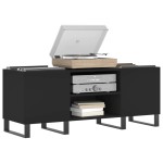 vidaXL Comodă discuri, negru, 121x38x48 cm, lemn prelucrat vidaXL Comodă discuri, negru, 121x38x48 cm, lemn prelucrat