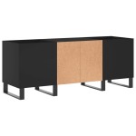 vidaXL Comodă discuri, negru, 121x38x48 cm, lemn prelucrat vidaXL Comodă discuri, negru, 121x38x48 cm, lemn prelucrat