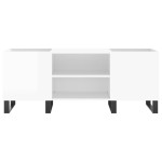 vidaXL Dulapuri pentru discuri alb lucios 121x38x48 cm, lemn prelucrat