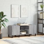 vidaXL Dulap pentru discuri gri sonoma, 121x38x48 cm, lemn prelucrat vidaXL Dulap pentru discuri gri sonoma, 121x38x48 cm, lemn prelucrat