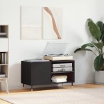 vidaXL Dulap pentru discuri, negru, 85x38x48 cm, lemn prelucrat vidaXL Dulap pentru discuri, negru, 85x38x48 cm, lemn prelucrat