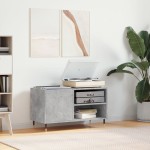 vidaXL Dulap de discuri, gri beton, 85x38x48 cm, lemn prelucrat