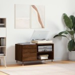 vidaXL Dulap pentru discuri stejar maro, 85x38x48 cm, lemn prelucrat