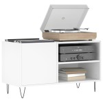vidaXL Dulap de discuri, alb, 85x38x48 cm, lemn prelucrat
