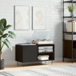 vidaXL Dulap pentru discuri, negru, 85x38x48 cm, lemn prelucrat vidaXL Dulap pentru discuri, negru, 85x38x48 cm, lemn prelucrat
