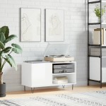 vidaXL Dulapuri pentru discuri alb lucios 85x38x48 cm lemn prelucrat