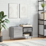vidaXL Dulap pentru discuri gri sonoma 85x38x48 cm lemn prelucrat vidaXL Dulap pentru discuri gri sonoma 85x38x48 cm lemn prelucrat