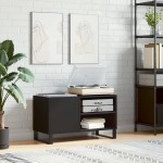 vidaXL Dulap pentru discuri, negru, 85x38x48 cm, lemn prelucrat