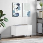 vidaXL Dulap pt discuri, alb extralucios 74,5x38x48 cm lemn prelucrat vidaXL Dulap pt discuri, alb extralucios 74,5x38x48 cm lemn prelucrat