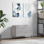 vidaXL Dulap pentru discuri gri sonoma 74,5x38x48 cm lemn prelucrat vidaXL Dulap pentru discuri gri sonoma 74,5x38x48 cm lemn prelucrat