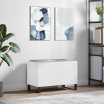 vidaXL Dulap de discuri, alb, 74,5x38x48 cm, lemn prelucrat vidaXL Dulap de discuri, alb, 74,5x38x48 cm, lemn prelucrat